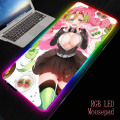 MRGBEST Sexy Girl Anime Demon Slayer Kimetsu No Yaiba RGB Mouse Pad Xxl Big Gamer Desk Mouse Mat Led Mause Pad Backlit Mice Mat
