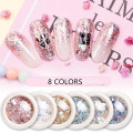 KZS001 One Box Holo Nail Art Glitter Flakes Mermaid Hexagon Sequins Shiny Chrome Pigment Powder for Gel Nail Art Decoration Tip