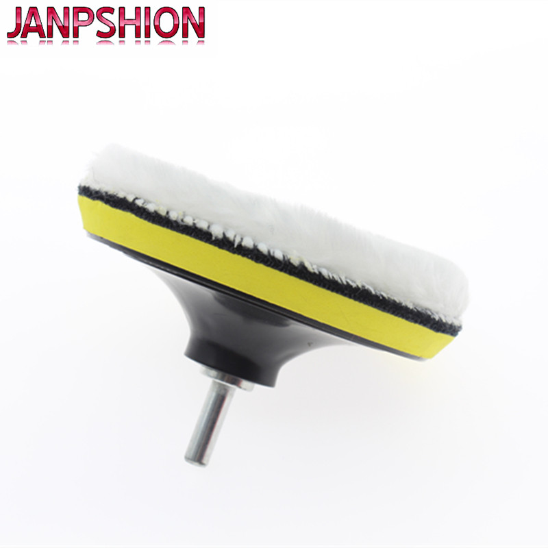 JANPSHION 4pc 125mm car polishing pad 5" inch polish waxing pads Wool Polisher Bonnet For Car paint Care