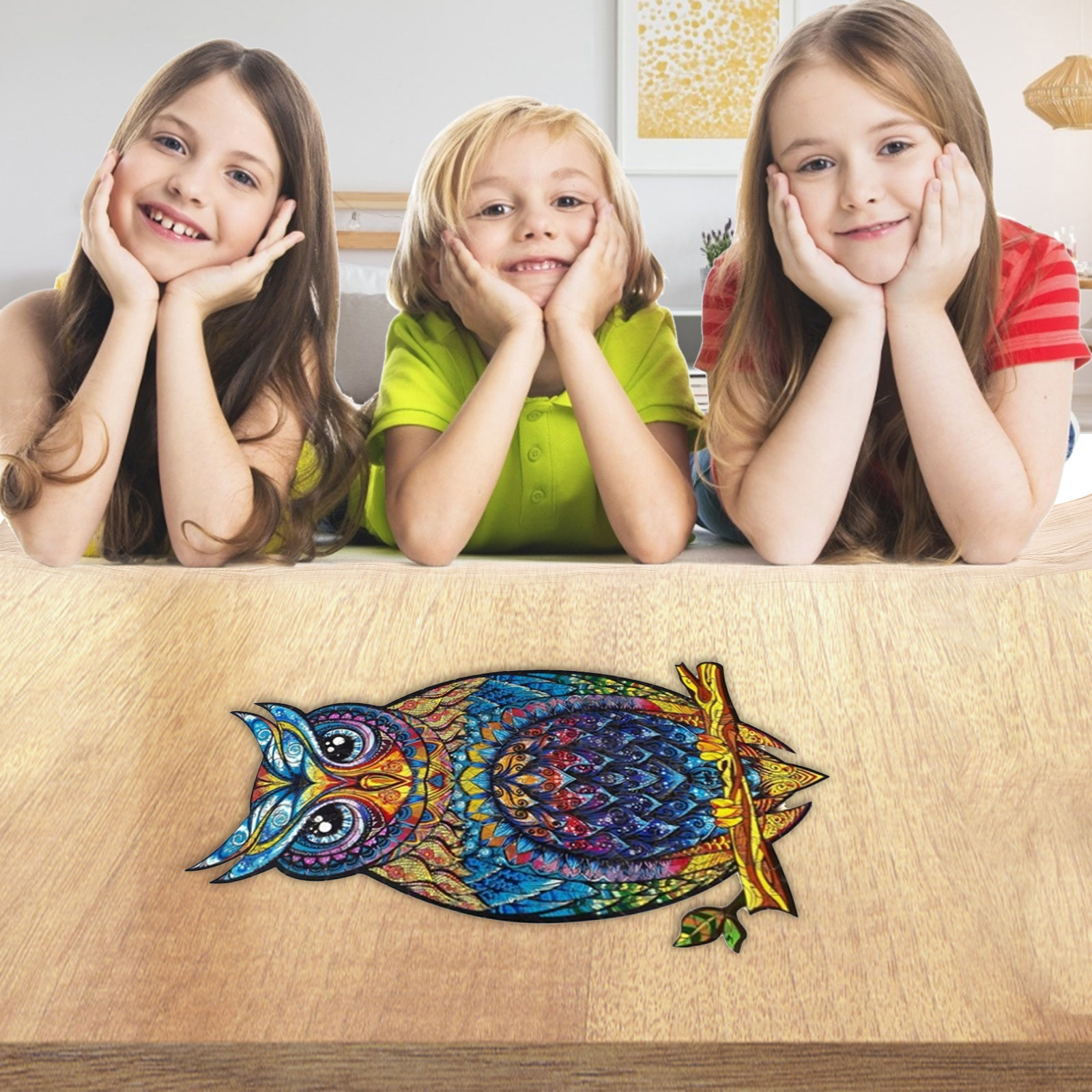 The Owl Wooden Puzzle Unique Shape Pieces Animal Gift For Adults And Kids 122 Pieces Wooden Wooden Puzzle Pieces Educational