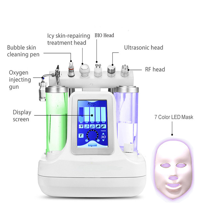 7 in 1 Hydro Dermabrasion Facial Steamer Water Oxygen Jet Peel Skin Care Tool