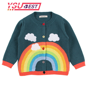 1-6Yrs Boys Sweaters Autumn Baby Girls Rainbow Clouds Sweater Kids Clothing Knitting Cardigan Long Sleeve Children Tops Jackets