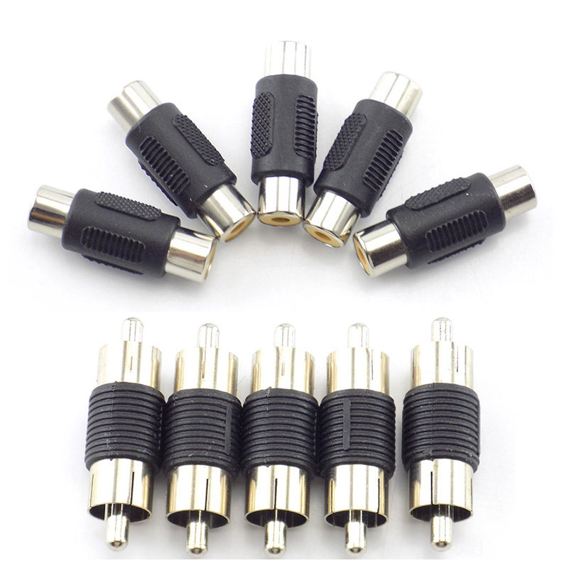 5pcs 10pcs RCA Female to Female Coupler Plug Audio Video Cable Jack Plug Adapter Converter RCA Male to Male Joiner Connector