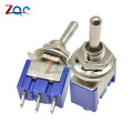 5pcs Mini auto MTS-103 Toggle Switch 3Pin 3 Position Latching SPDT MTS103 ON-OFF-ON 125VAC 6A/5A 250VAC 2A/3A 1/4 Inch Mounting
