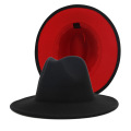 2020 winter fedora hats for women fashion Flat wide Brim Wool Felt Jazz Hats for men black and red goth top vintage wedding Hat