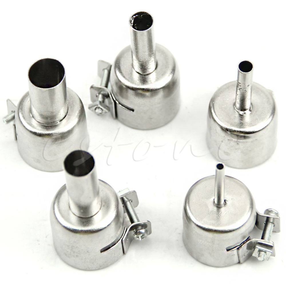 5Pcs Meatal Heat Gun Resisting Nozzles Hot Air Guns Silver for 45x24mm T15 Drop ship