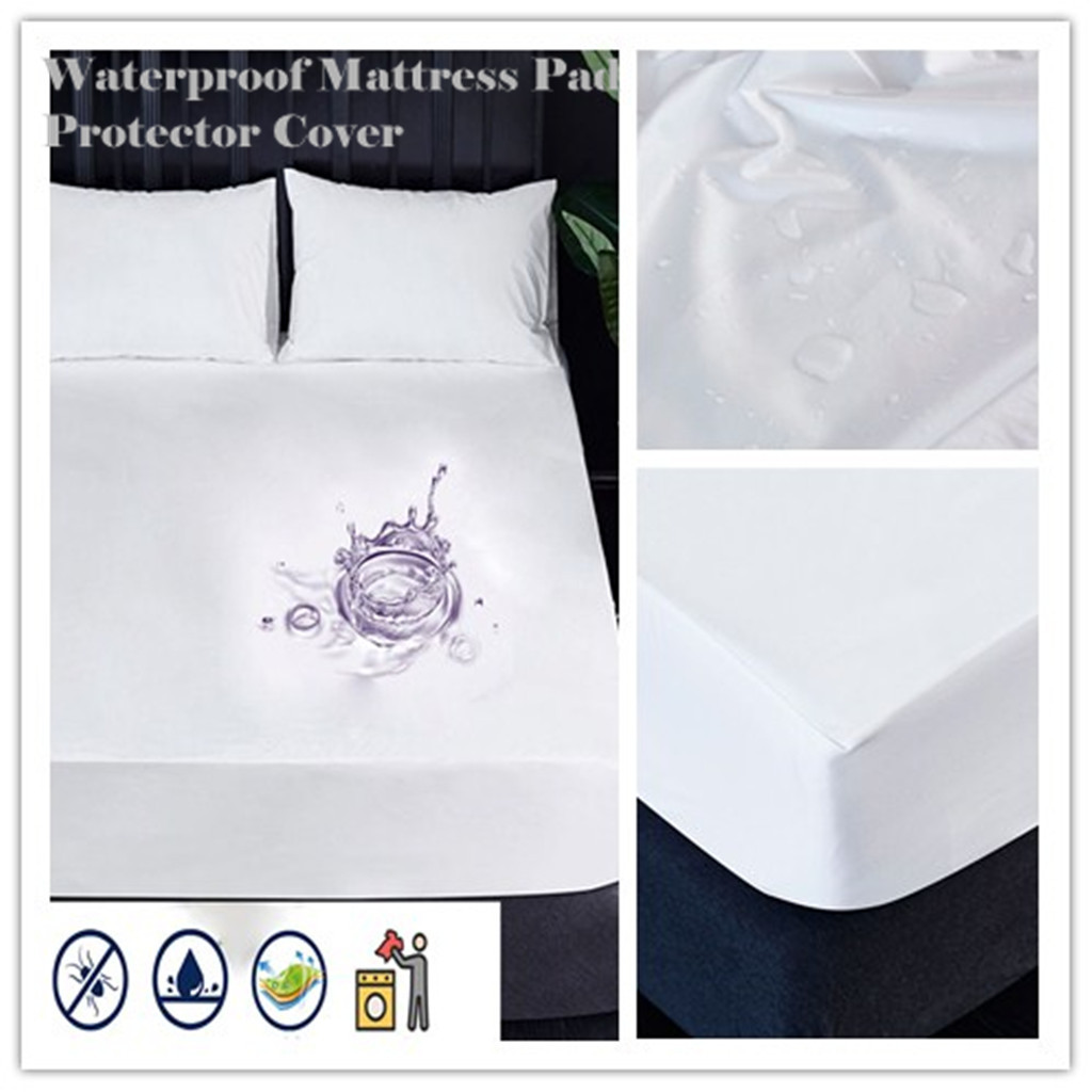 Waterproof Mattress Bedspread Hotel Solid Color Sanding Waterproof Bed Cover 2019 New Arrival