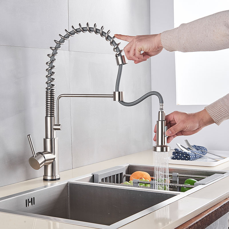 Kitchen Faucet Nickel Smart Touch Crane Sensor Dual Outlet Water Sensor Kitchen Water Tap Sink Mixer Faucet Single Handle Taps