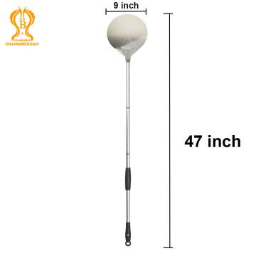 SHANGPEIXUAN Removable Turning Peel 47 Inch Round Pizza Turning Peel Stainless Steel Turning Pizza Peel Paddle Long Pizza Tool