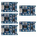 5 Pcs Tp4056 5 V 1a Micro Usb 18650 Lithium Battery Load On Board Charger Module Protection Dual Functions For Arduino Diy Kit