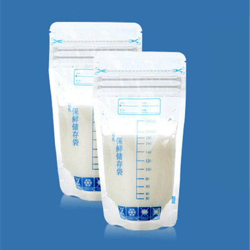 5 Pieces 250ml Baby Food Storage Breast Milk Storage Bag Milk Freezer Bags Mother Milk BPA Free Baby Safe Feeding Bags Feeding