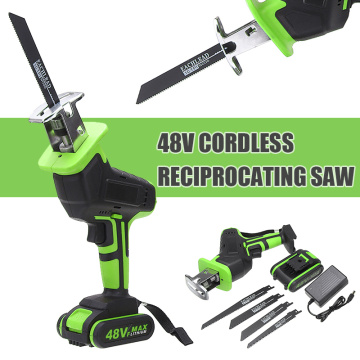48V Electric Wood Metal Reciprocating Saws Cordless Logging Chainsaw With Saw Blades Battery Wireless Electric Saw Cutting Tool