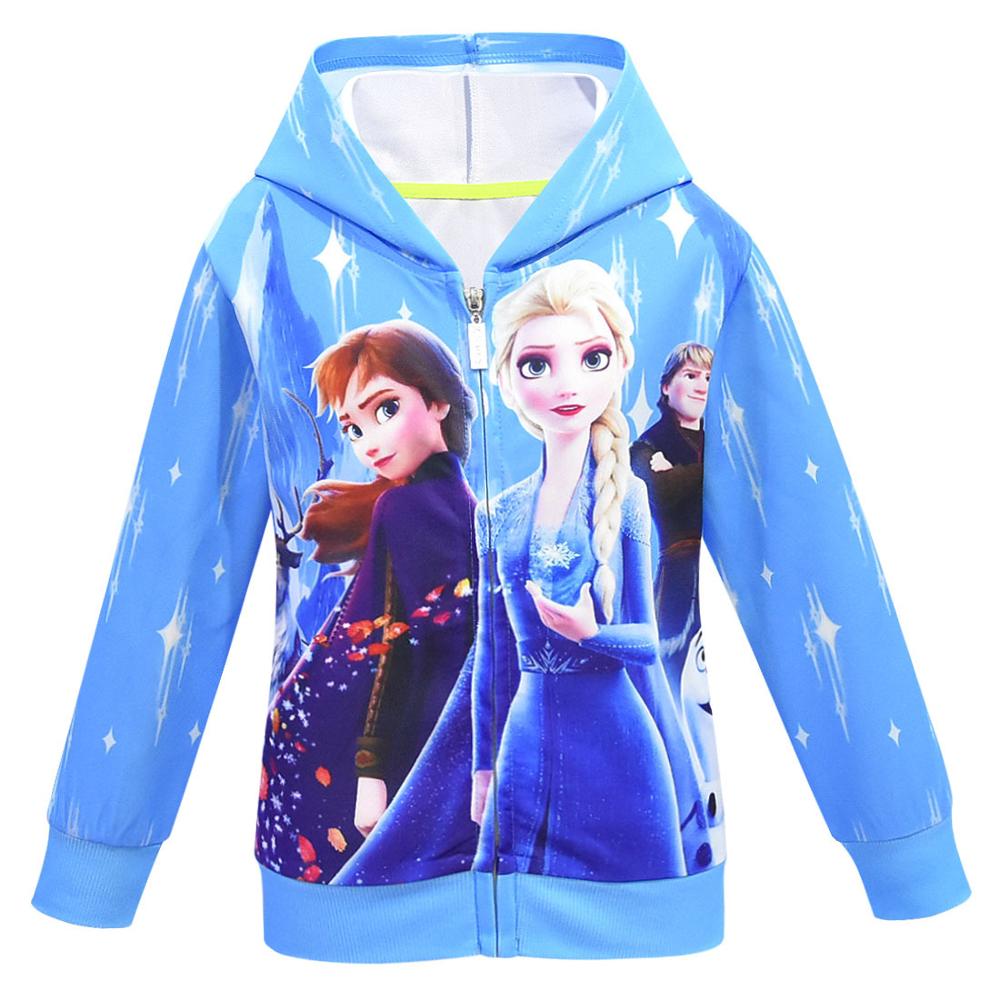 Teenager Girls Coats Outerwear Hooded Girls Jacket Snow Queen Elsa Anna Jackets For Kids Clothes Children Zipper Coat Jackets