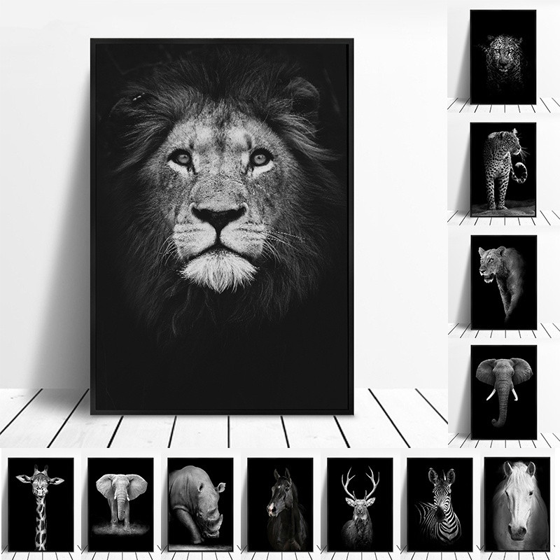 10x15cm Not to be sold Canvas Painting Animal Wall Art Lion Elephant Deer Zebra Posters Prints Living Room Decoration Home Decor