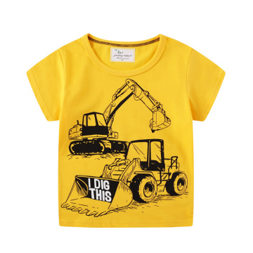 Tees Tops for Boys Cotton Cartoon Children Clothes Excavator T shirts Baby Boys Summer T shirt Kids Boys Clothes