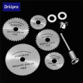 6pcs/set Mini HSS Circular Saw Blade Rotary Tool For Dremel Metal Cutter Power Tool Set Wood Cutting Discs Drill Mandrel Cutoff
