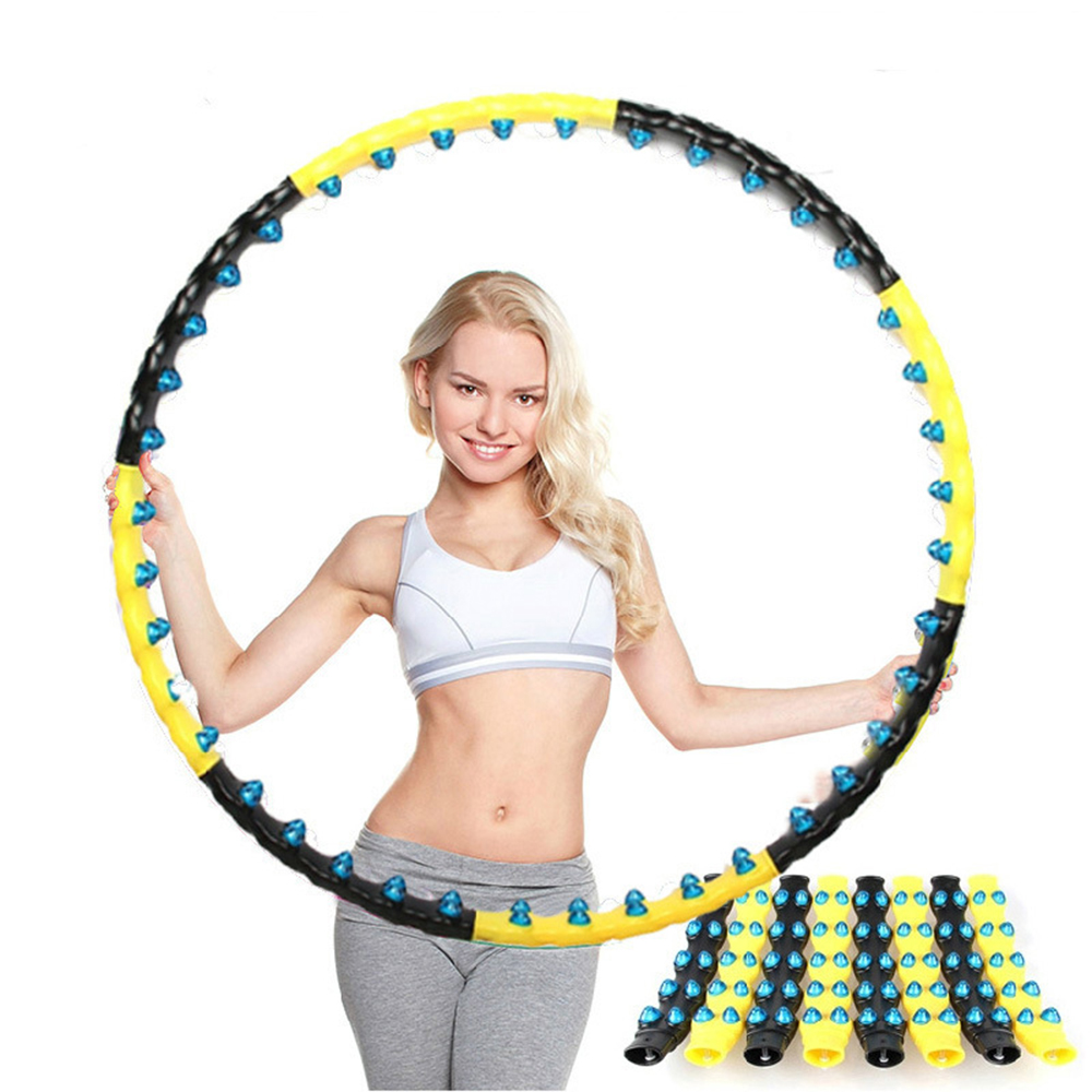 Fitness Massage Exercise Workout Sport Hoop Detachable 7/8 Parts Easy To Install Double Row Magnetic Fitness Crossfit Foam Hoop