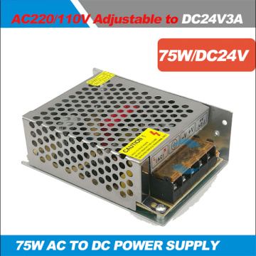 75W 24V 3A Lighting Transformers 100~220V AC to DC 24V AC to DC Switch Power Supply Adapter Converter for LED Strip light Driver