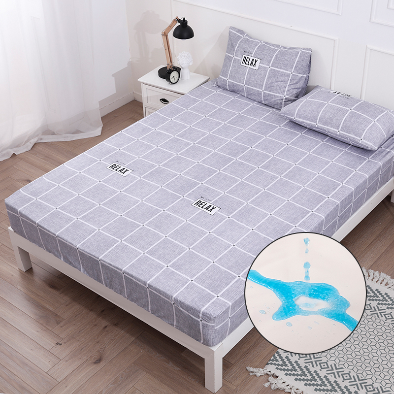 Waterproof Mattress Cover Anti-mite Non-slip Mattress Protector with Elastic Band Polyester Bed Protection Pad Cover