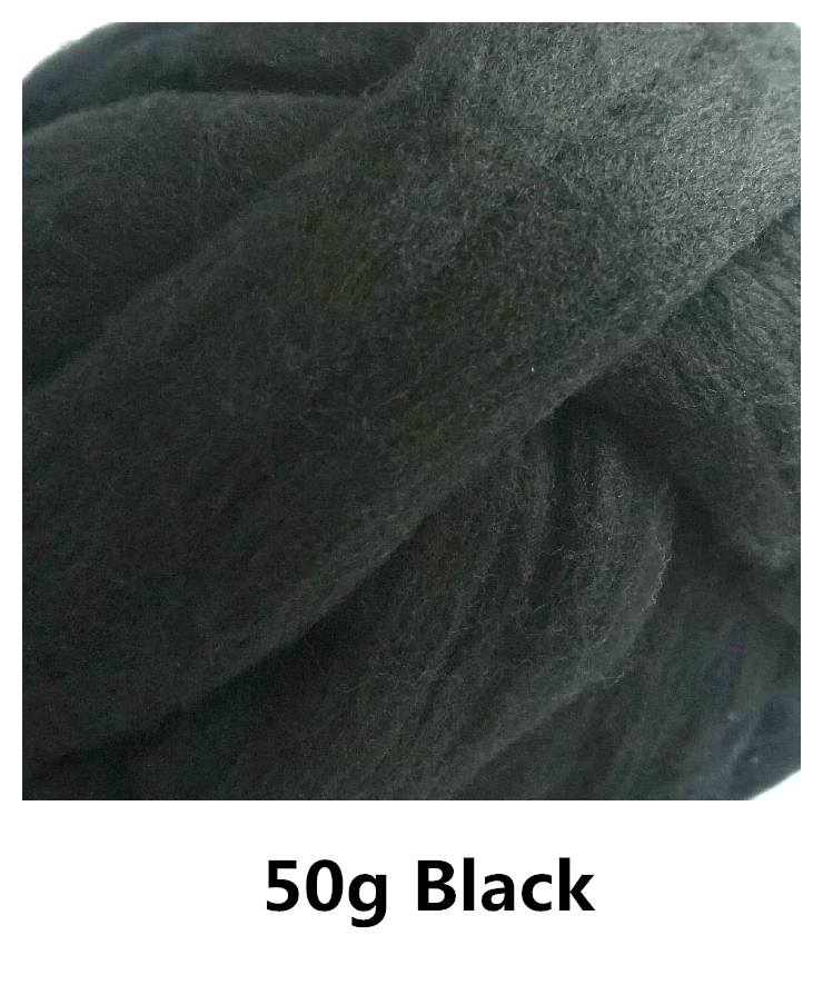 Free shipping 50g Super Fast felting Short Fiber Wool in Needle Felt wool felt color Black wet felting