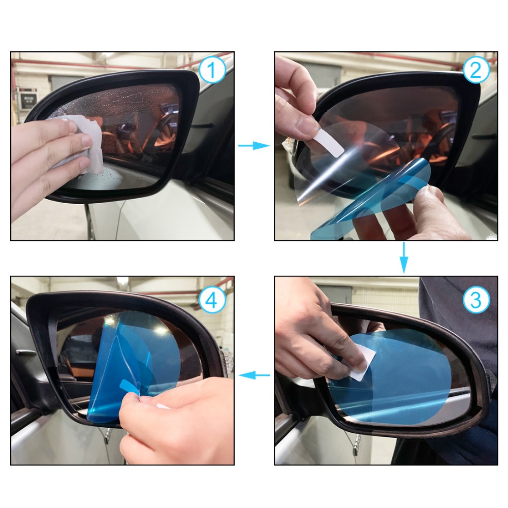 X Autohaux 2pcs Car Rearview Mirror Film Anti Rain Waterproof Anti-Scratch Clear Protective Car Membrane Sticker Rainproof Film