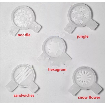 Ice Cream Maker Parts 5 in 1 Plastic Nozzle kit snow flower jungle noodle hexagram sndwiches
