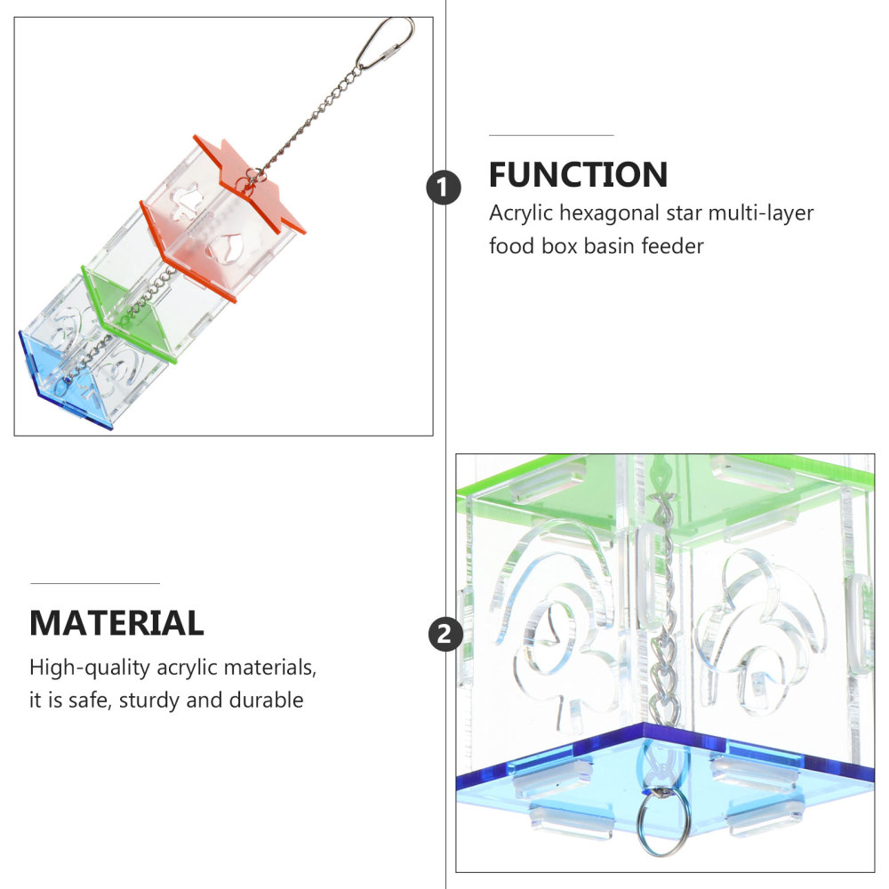 Parrot Hanging Foraging Feeder Acrylic Food Holder Training Pet Pet Supply