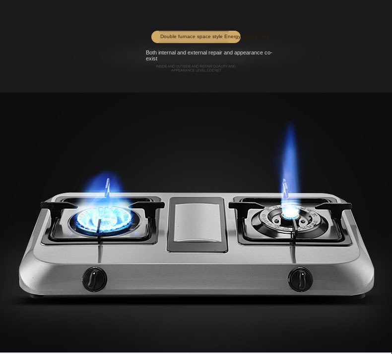 Liquefied Gas Cooktop Stainless Steel Home Kitchen Dual-range Aluminum Alloy Copper Cover Table Gas Stove Catering Equipment