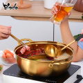 Hot Pot Twin Divided Stainless Steel Double-flavor Hot Pot Cooking Tool Single-Layer Compatible Soup Stock Pots Kitchen Utensils