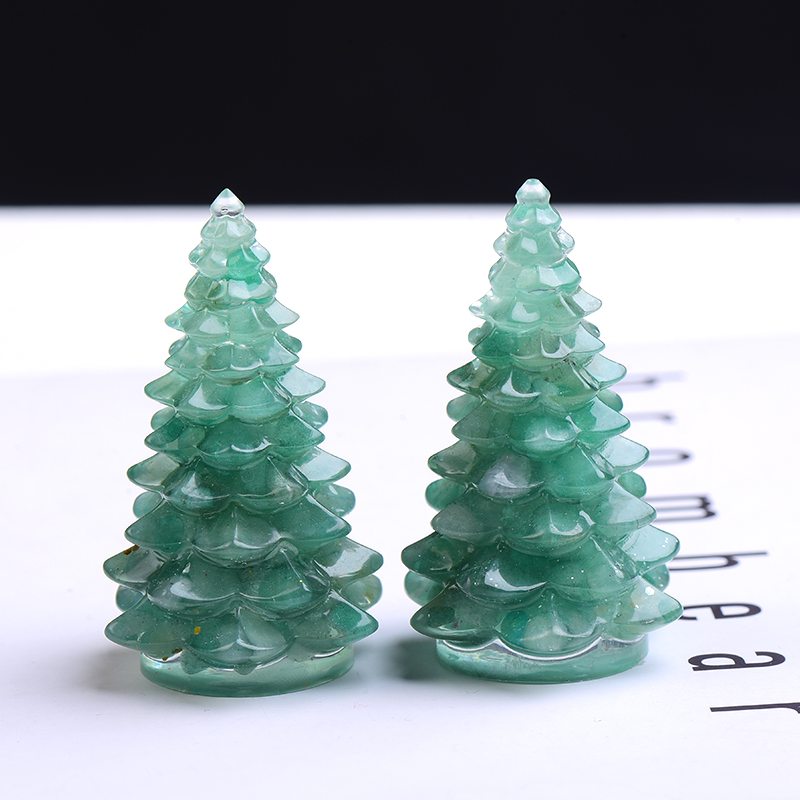 1PC Natural Crystal Gravel Christmas Trees Orgonite Silicone Mould DIY Resin Decor Craft Jewelry Making Mold Festival Home Decor