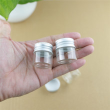 24PCS/lot 30*30mm 10ml Cute Small Glass Bottles Aluminum Caps Glass Jars Vials Transparent Glass Containers Perfume Bottles