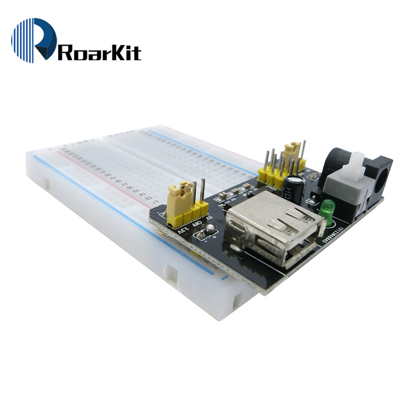 3.3V/5V Breadboard power module+400 Tie-point Solderless PCB Breadboard for arduino kit +65 jumper wires wholesale