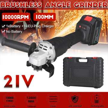 100mm 3 Speed Brushless Electric Angle Grinder Grinding Machine Cordless DIY Woodworking Power Tool For 21V Makita Battery