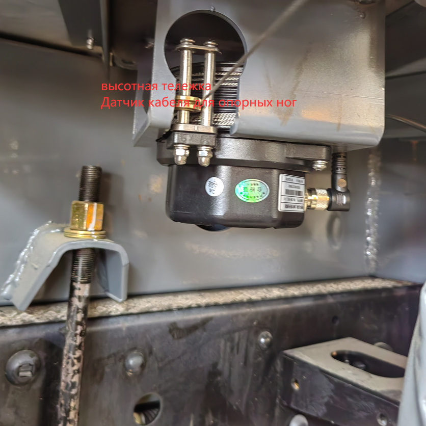 High altitude work vehicle support leg sensor