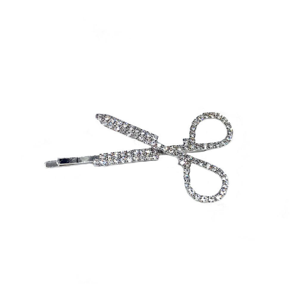 Scissors Shape Rhinestone Hair Clip Delicate Hair Pin Korean Small Hair Barrette Women Girls Hair Accessories Decorations