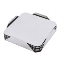 6pcs/Set Stainless Steel Coaster Cup Mats Pads Non-slip Pad With Holder Round Square Metal Insulation Pad Tablewear