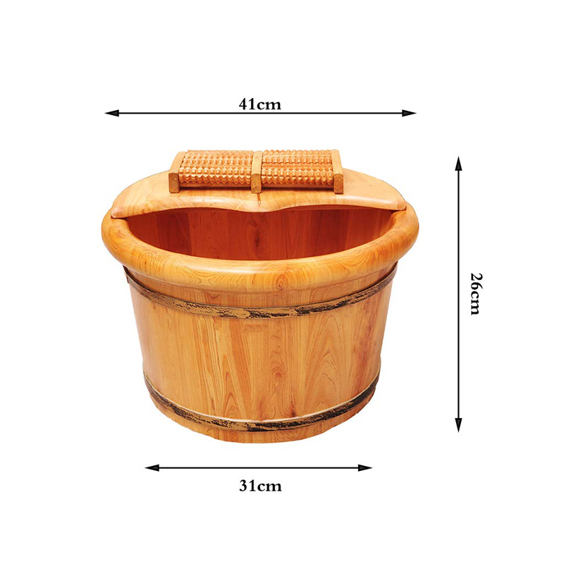 GOALONE Wood Foot Basin Foot Bucket Pedicure Bowl Spa Massage Cedar Thicken Barrels Household Foot Bath Barrel with Lid Massager