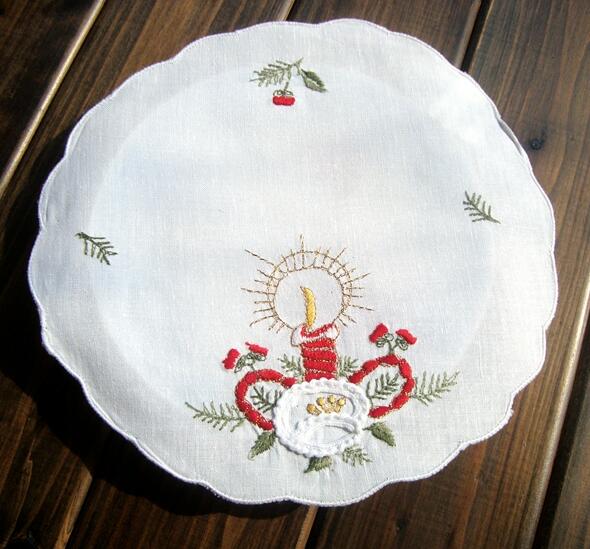 HOT White embroidery table place Mat cloth cotton round Placemat drink kids doily dining Coaster pot mug cup holder Pad Kitchen