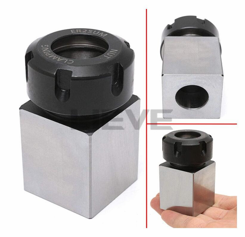 1pcs square/hex ER25 ER32 ER40 chuck block hard steel spring chuck seat, suitable for CNC lathe engraving and cutting machine