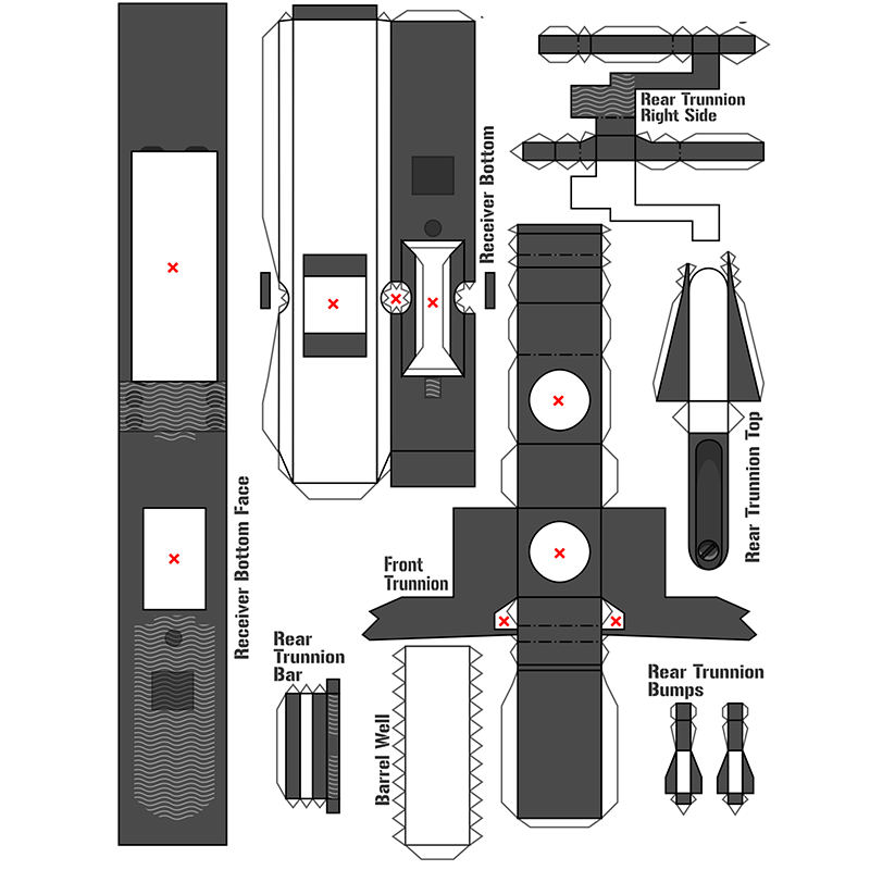 1:1 AK-74U Toy Gun Model Paper Assembled Educational Toy Building Construction Toys Card Model Building Sets