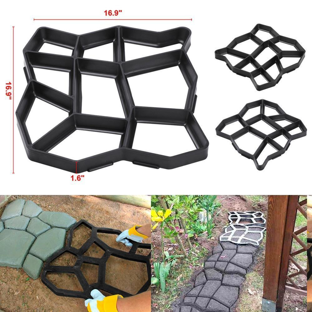 DIY Stepping Stone Block Pavement Buildings Cement Paver Path Maker Mold