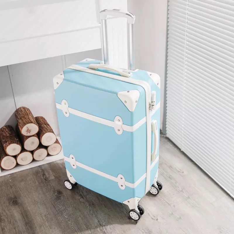 CALUDAN Korean Retro Women Rolling Luggage Sets Spinner ABS Students Travel Bags 20 inch Cabin password Suitcase Wheels