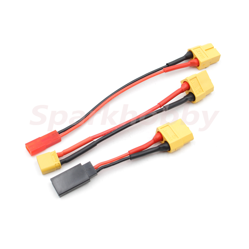 2PCS Sparkhobby XT60 Female To XT30 Male/JST Male/DuPont Male 18AWG Head Adapter Battery Charging Cable for HOTA D6 TOOLKITRC M8