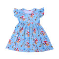 Newest Summer Toddler Girls Dresses Cocomelon Clothes Boutique Milk Silk Puff Sleeve Birthday Dress Design Kids Costume