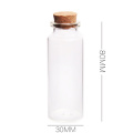 20pcs 30*80MM 40ML Glass Bottle Wishing Bottle Empty Sample Storage Jars With Cork Stoppers Glass Decor Jars - Transparent