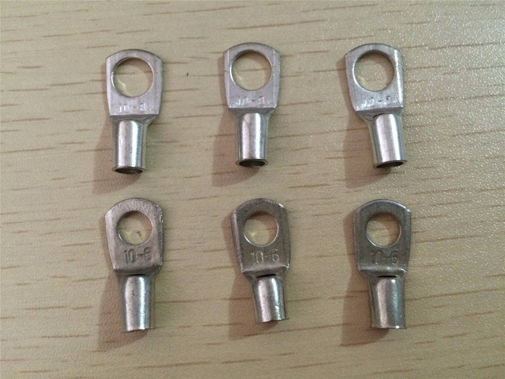 100pcs SC10-6 SC10-8 SC10-10 Tin Plated Copper Cable lugs Terminal Connector Copper cable terminal Snapshot