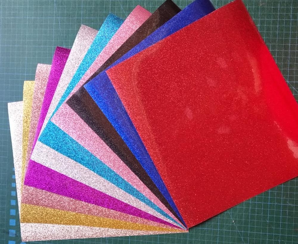 30cmx25cm Beautiful Color Glitter Heat Transfer Vinyl Film Heat Press Cutting Plotter Iron On HTV Film