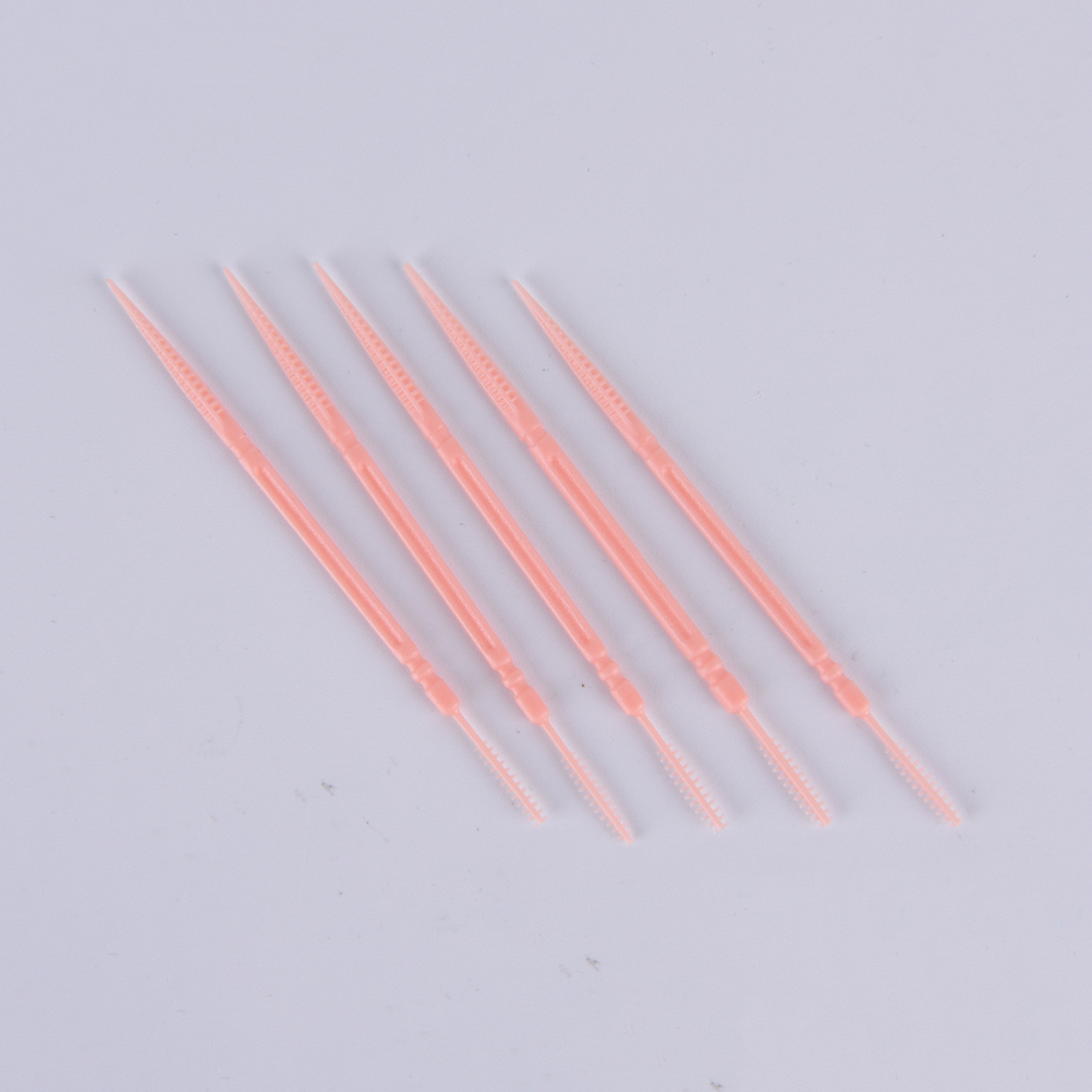 100Pcs/Pack 2-way Disposable Oral Dental Picks Plastic Toothpick Oral Dental Picks Eco-Friendly Tooth Picks