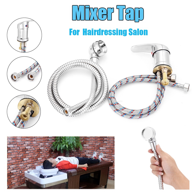 TOP!-Single Wide Tap Bath Sink Shower Head Spray Hose Push on Mixer Hairdresser Pet Household Faucet Extenders