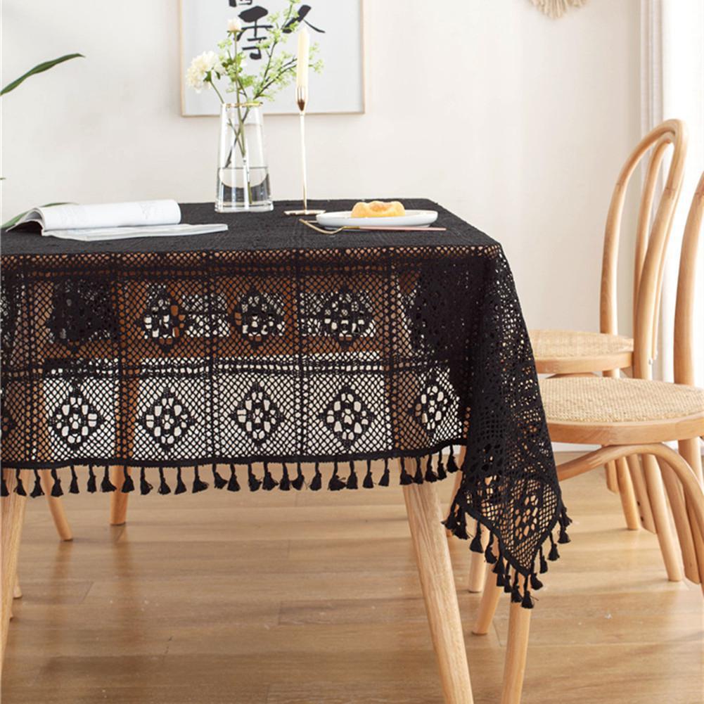 Lace Tablecloth Rectangle Handmade Crocheted Table Cover for Rectangle Tables Party